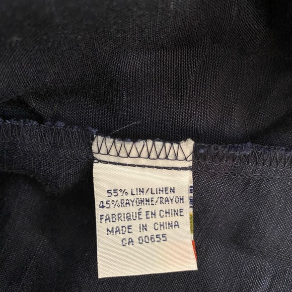 Reitmans Linen Rayon Blend Tie Front Blouse, Size L - Picture 5 of 6